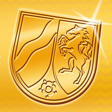 Ausschnitt aus der Ehrenamtskarte, goldenes Wappen NRW